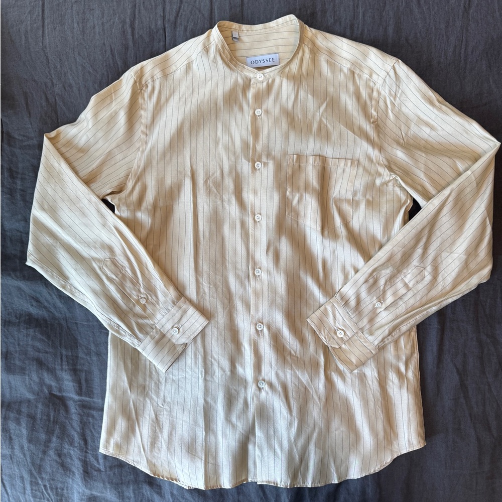 Odyssee Cream Striped Button-Up Shirt